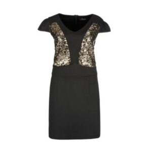 Plus Black gold sequin dress