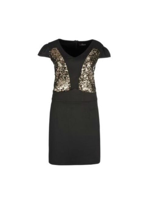 Plus Black gold sequin dress