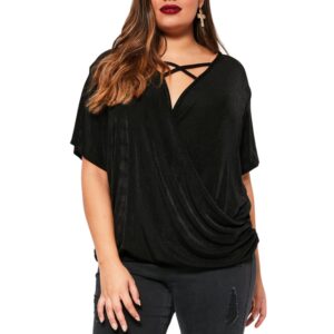 Wrap over silky cross strap black