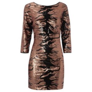 Sequin animal print brwn