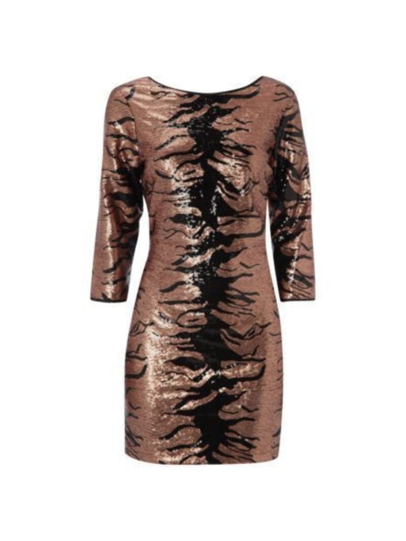 Sequin animal print brwn