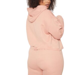 Dusty Coral Oversized Cropped Hoodie