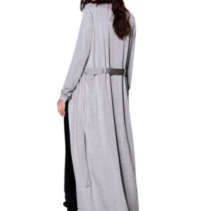 Milly slinky belted maxi duster grey