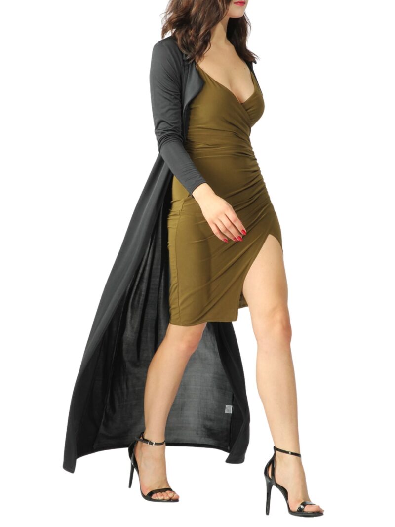 Slinky maxi duster jacket blck