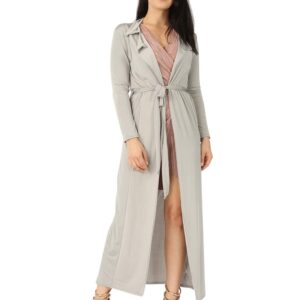 Slinky maxi duster jacket grey