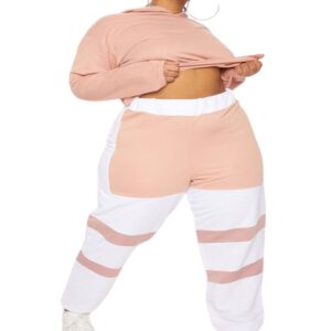 White Contrast Panel Joggers