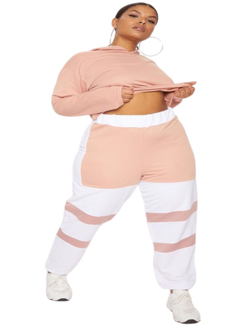 White Contrast Panel Joggers