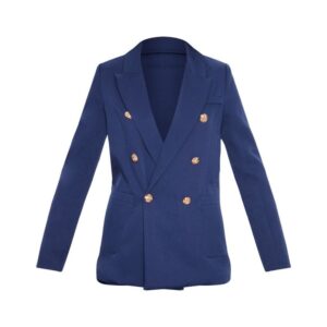 Navy Double Breasted Military Blazer