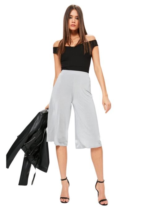 Disco slinky wide leg culott grey