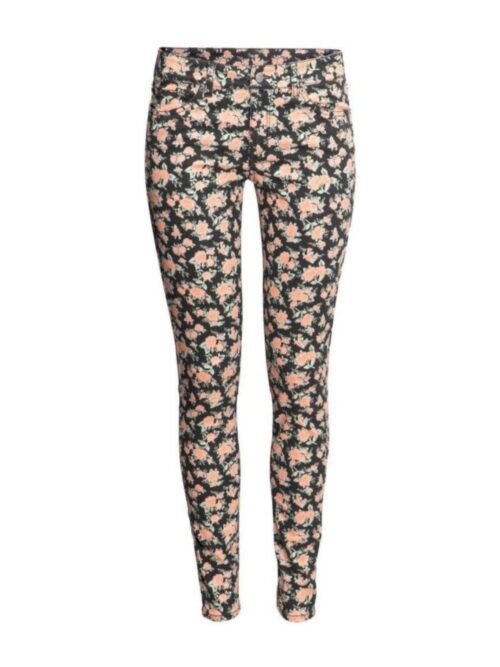 H&M floral jeans black/pitch
