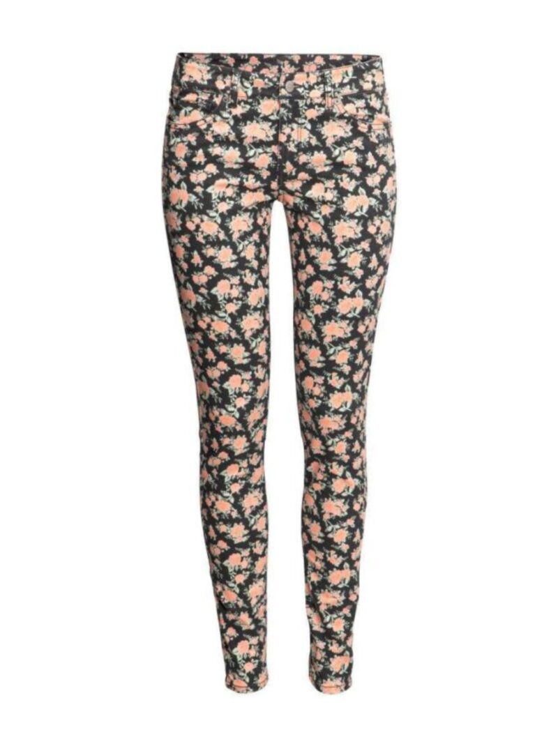 H&M floral jeans black/pitch