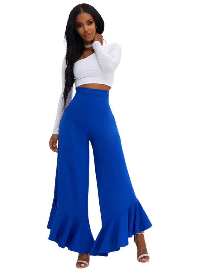 Shape Carmelia Cobalt Frill Hem Trousers