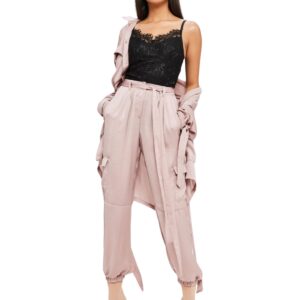 Carli Bybel x Missguided Purple Satin Cargo Pants