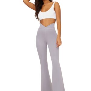 Scuba Curve Waist Band Detail Flared Trousers