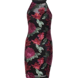 Black/Red Mesh Sequin Flow High Black