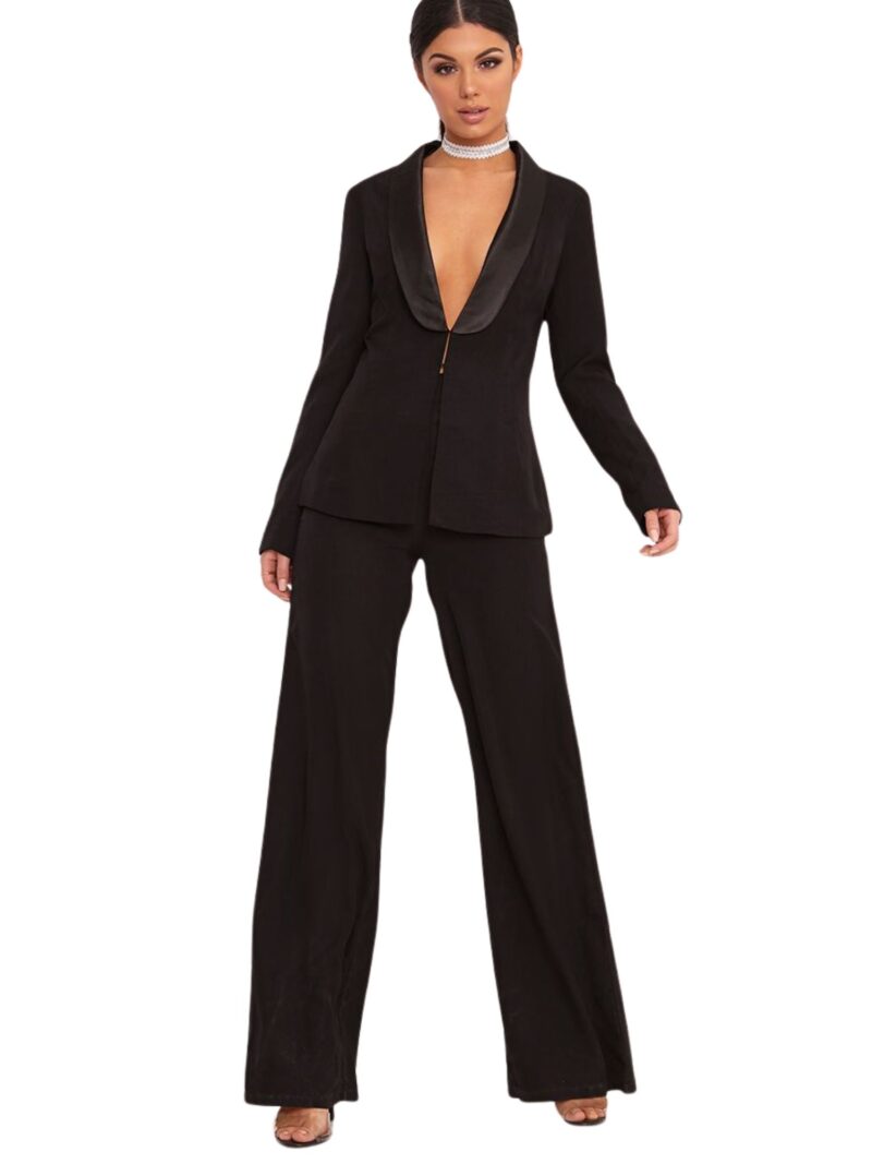 Black Wide LegSuit Trousers