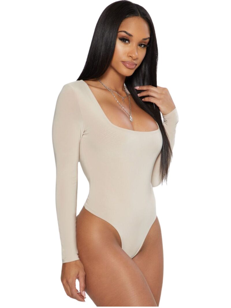 Stone Square Neck Thong Bodysuit