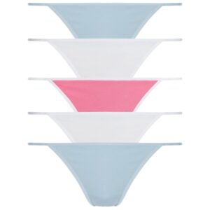 M&S LOW RISE COTTON THONGS Pink mix