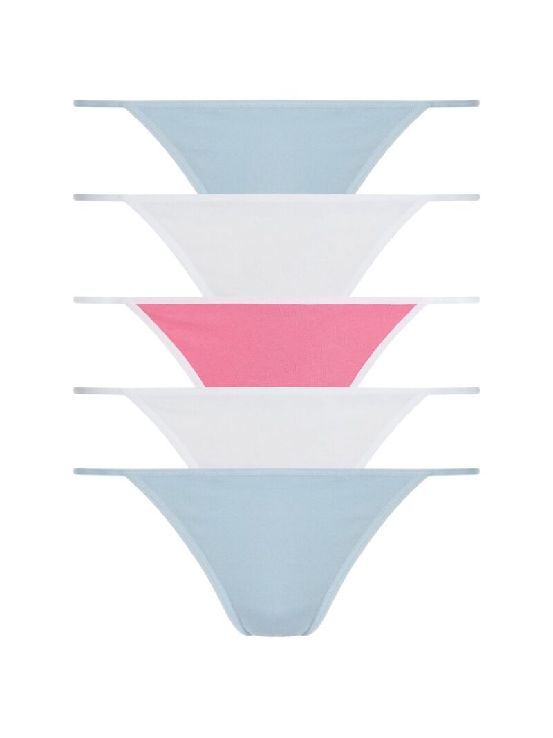 M&S LOW RISE COTTON THONGS Pink mix