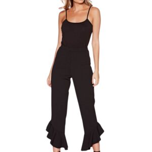 Black Scuba Crepe Assymetric Frill Hem