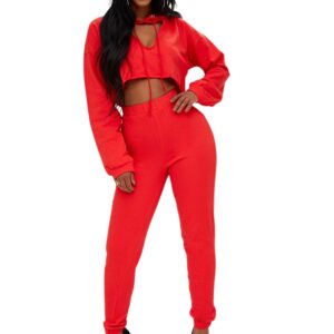 Red Elastic Bottom Joggers