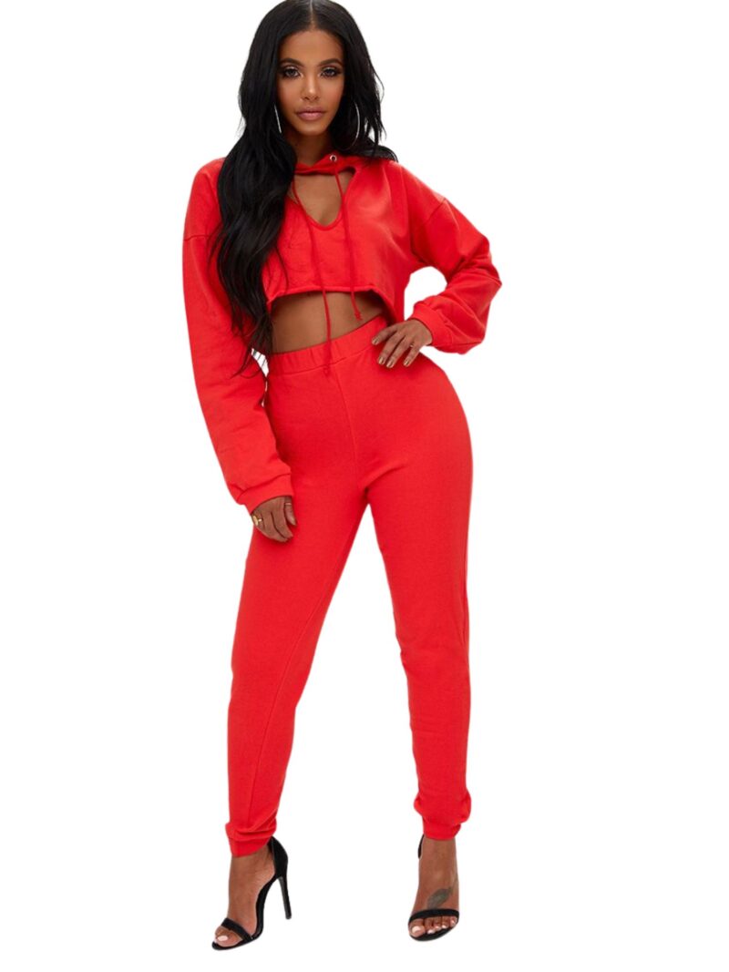 Red Elastic Bottom Joggers