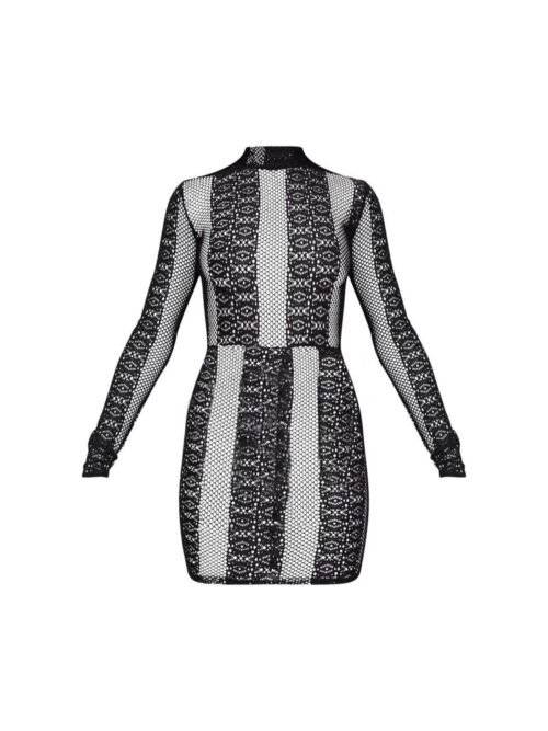 Black lace sheer dress