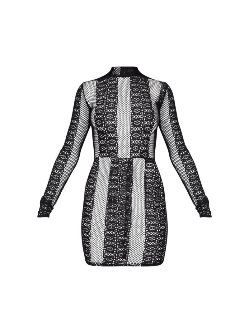 Black lace sheer dress