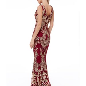 Sequin Maxi Dress with Scalloped Hem