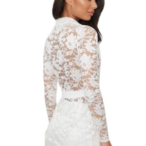 White Lace Belted Blazer